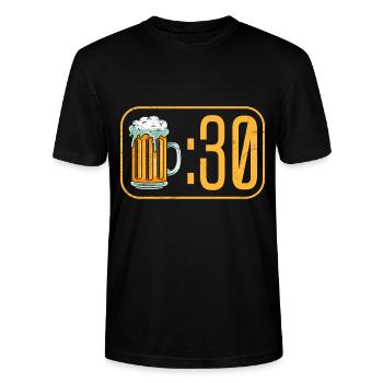 Es ist Bierzeit Biertrinker Bier - Stanley/Stella Unisex Bio-T-Shirt CRAFTER - Schwarz - Vorne - Alina (178cm) & Michal (187cm)