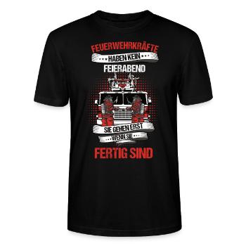 Feuerwehr Feuerwehrmann Feuerwehrauto Freiwillige - Stanley/Stella Unisex Bio-T-Shirt CRAFTER - Schwarz - Vorne - Alina (178cm) & Michal (187cm)