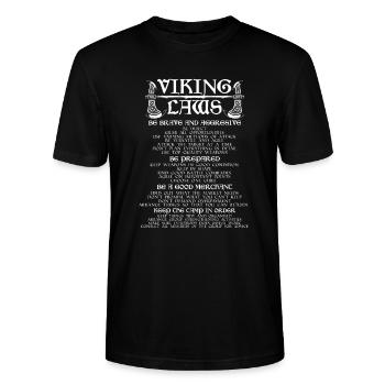 Wikinger Viking Vikings Odin Walhalla Geschenk - Stanley/Stella Unisex Bio-T-Shirt CRAFTER - Schwarz - Vorne - Alina (178cm) & Michal (187cm)