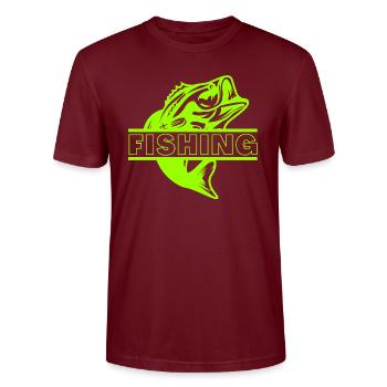 Poisson - T-shirt bio CRAFTER Stanley Stella Unisexe - bordeaux - Devant - Alina (178cm) & Michal (187cm)