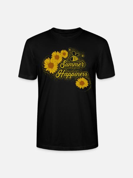 Summer Happiness Bee Sunflower - Stanley/Stella CRAFTER Unisex Organic T-Shirt - black