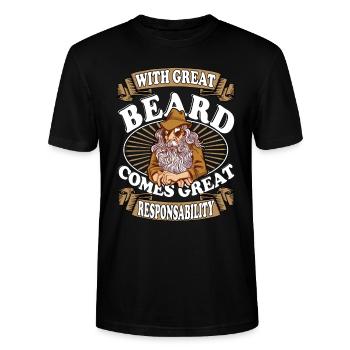 Avec une grande barbe vient une grande responsabilité Bart - T-shirt bio CRAFTER Stanley Stella Unisexe - noir - Devant - Alina (178cm) & Michal (187cm)