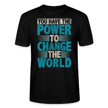 Motivate Inspire Encouragement Positivity Slogan - Stanley/Stella CRAFTER Unisex Organic T-Shirt - black - Front - Alina (178cm) & Michal (187cm)