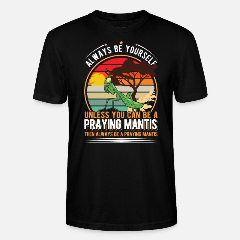 Praying Mantis Gottesanbeterin - Stanley/Stella Unisex Bio-T-Shirt CRAFTER - Schwarz
