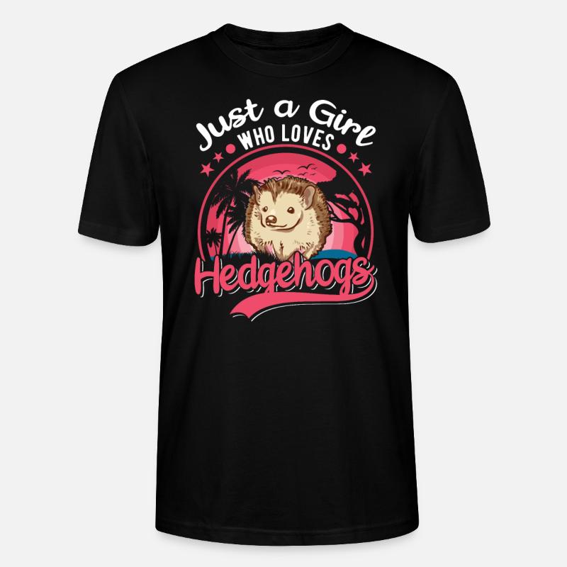 Igel Mädchen Stacheligel - Stanley/Stella Unisex Bio-T-Shirt CRAFTER - Schwarz
