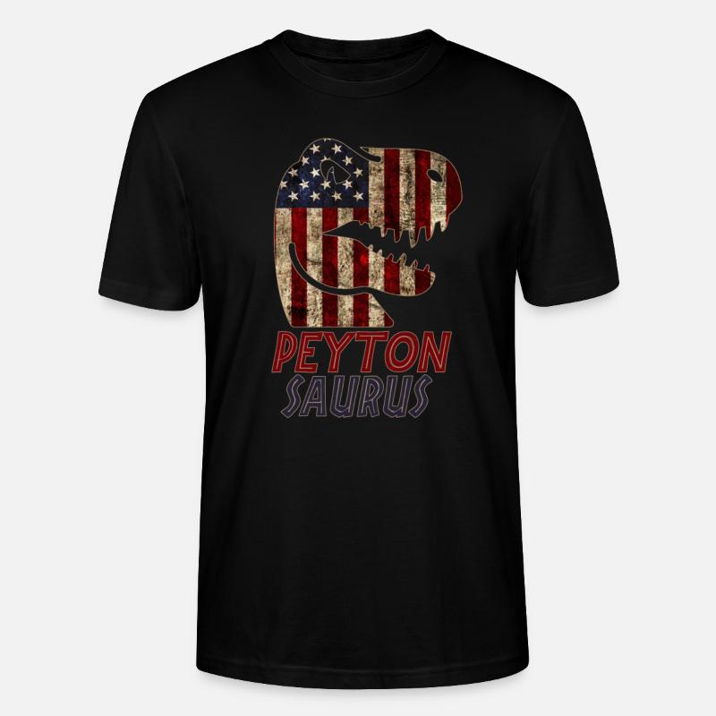 Patriotique Peyton Dinosaur Peytonsaurus - T-shirt bio CRAFTER Stanley Stella Unisexe - noir