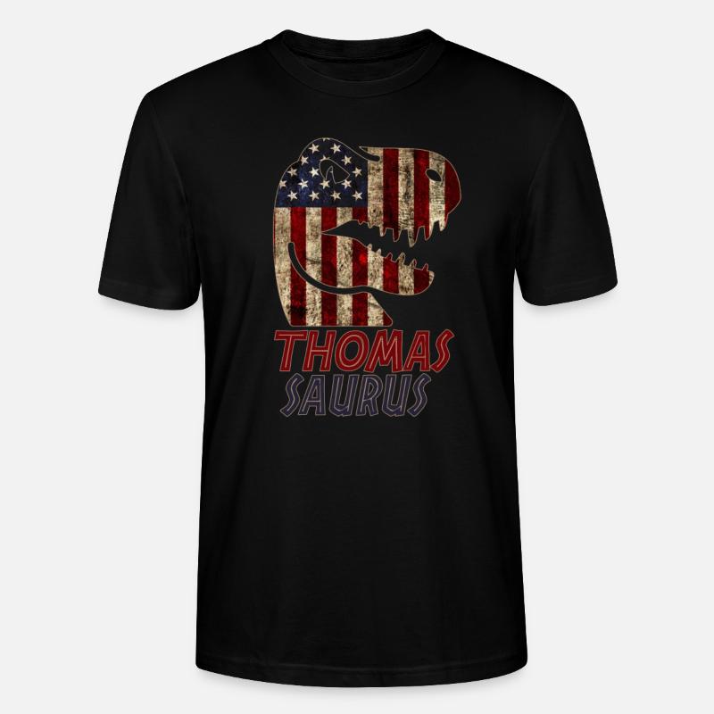 Patriotic Thomas Dinosaur Thomassaurus - Stanley/Stella Unisex Bio-T-Shirt CRAFTER - Schwarz