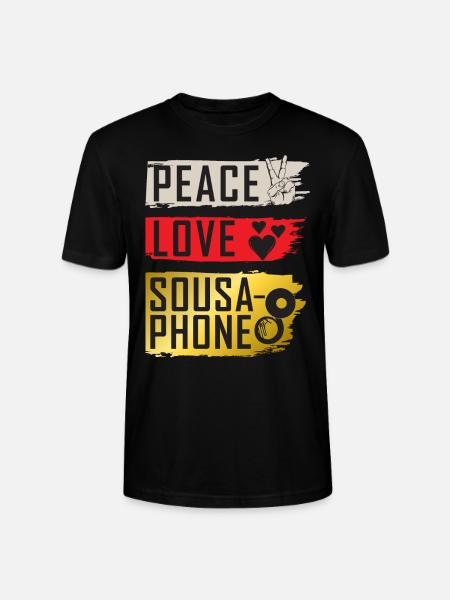 Peace Love Sousaphone Tuba Sousaphone - Stanley/Stella Unisex Bio-T-Shirt CRAFTER - Schwarz