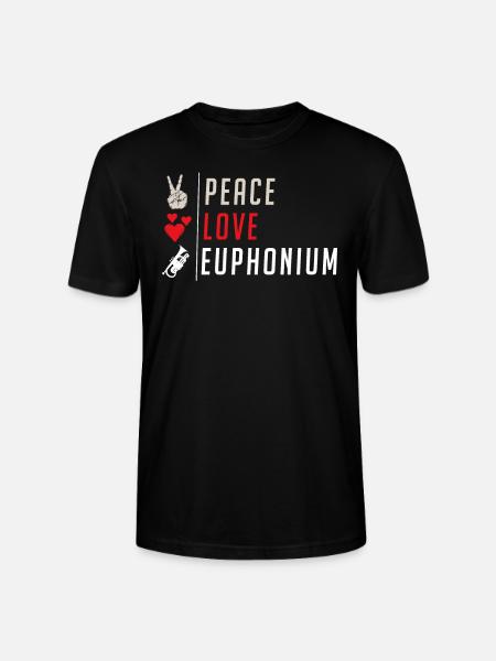 Peace Love Euphonium Player - Stanley/Stella CRAFTER Unisex Organic T-Shirt - black