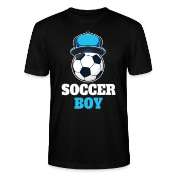 Lustiges Fußball Junge - Stanley/Stella Unisex Bio-T-Shirt CRAFTER - Schwarz - Vorne - Alina (178cm) & Michal (187cm)