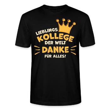Lieblingskollege Abschiedsgeschenk Arbeitskollege - Stanley/Stella Unisex Bio-T-Shirt CRAFTER - Schwarz - Vorne - Alina (178cm) & Michal (187cm)