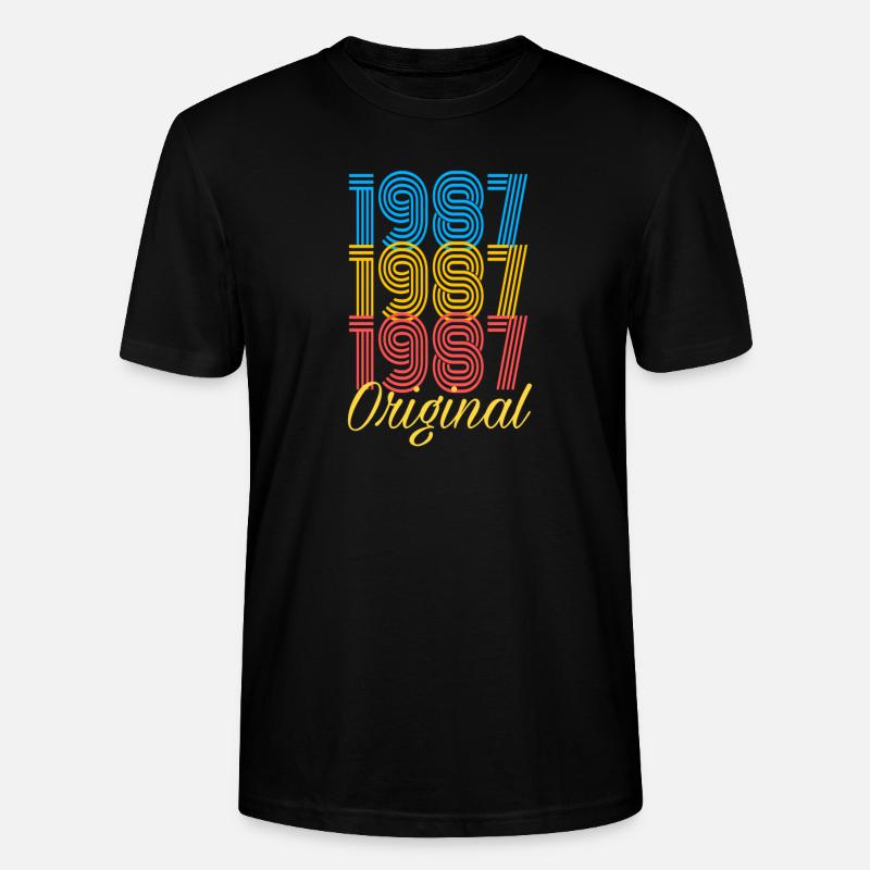 1987 Original / Birthday Gift - Stanley/Stella CRAFTER Unisex Organic T-Shirt - black