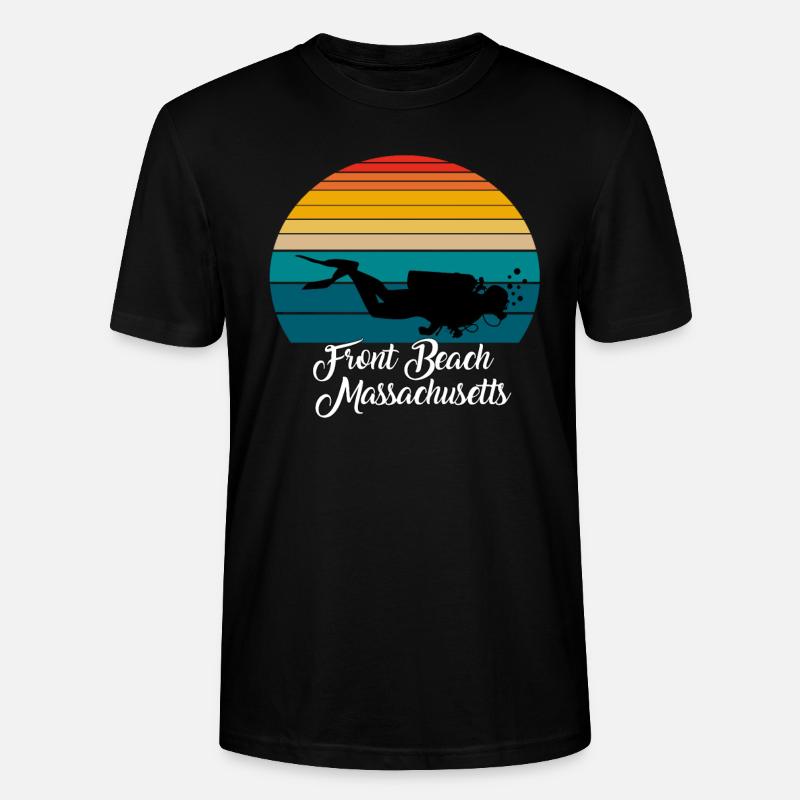 Front Beach Massachusetts Plongée - T-shirt bio CRAFTER Stanley Stella Unisexe - noir