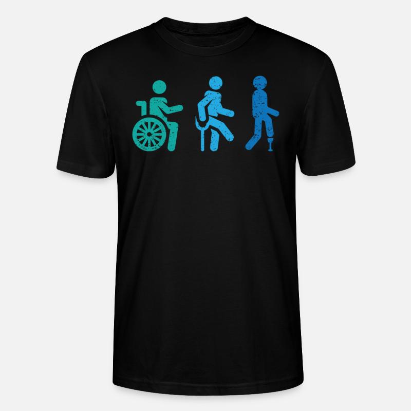 Amputationsrollstuhl Behinderter Amputierter Amputierter - Stanley/Stella Unisex Bio-T-Shirt CRAFTER - Schwarz