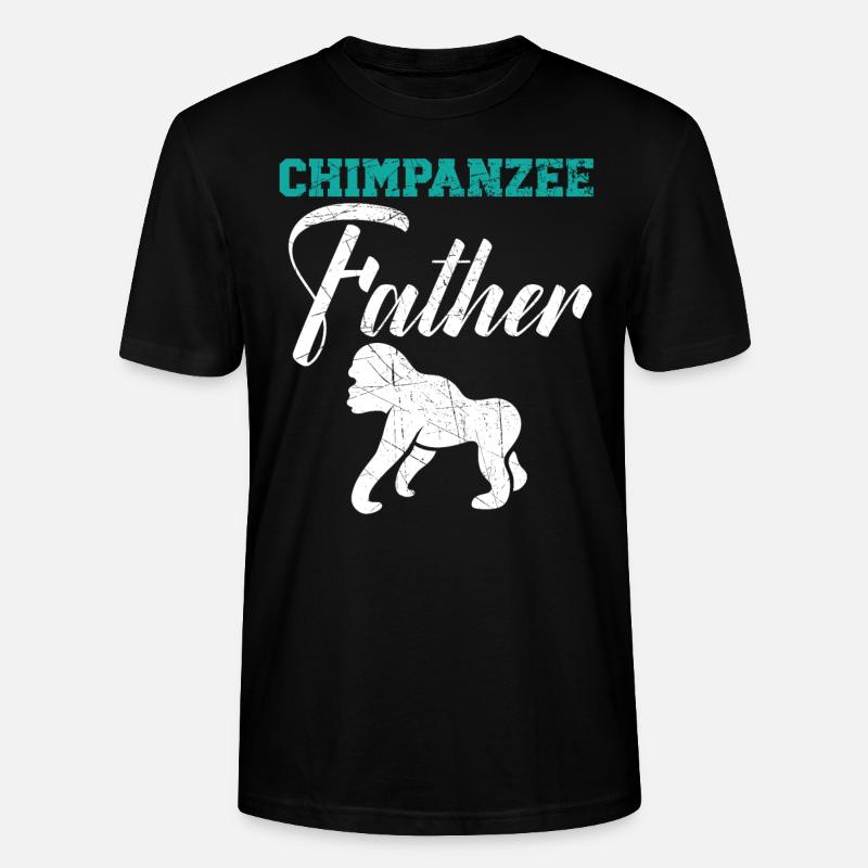 Schimpanse Vater Affe Tier Tierpfleger - Stanley/Stella Unisex Bio-T-Shirt CRAFTER - Schwarz
