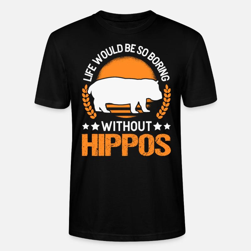 Nilpferd Geschenk Hippo Flusspferd - Stanley/Stella Unisex Bio-T-Shirt CRAFTER - Schwarz