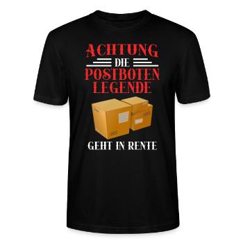 Postboten Legende geht in Rente - Stanley/Stella Unisex Bio-T-Shirt CRAFTER - Schwarz - Vorne - Alina (178cm) & Michal (187cm)