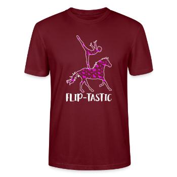 Flip-Tastic Voltagieren Horse Vaulting Shirt - T-shirt bio CRAFTER Stanley Stella Unisexe - bordeaux - Devant - Alina (178cm) & Michal (187cm)