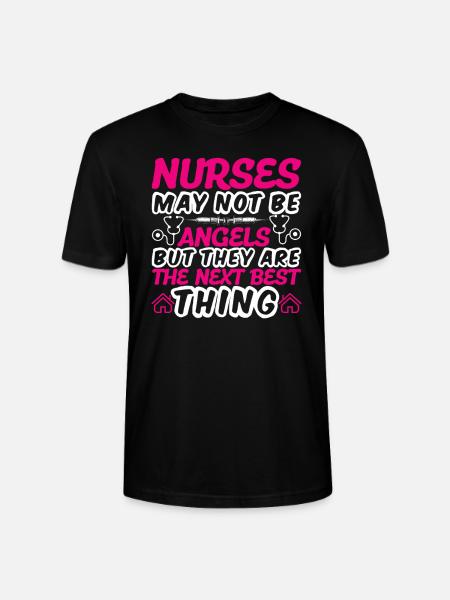 Nurses are not angels - Stanley/Stella CRAFTER Unisex Organic T-Shirt - black