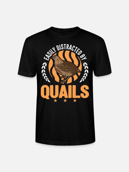 Easily distracted by Quails - Stanley/Stella Unisex Bio-T-Shirt CRAFTER - Schwarz