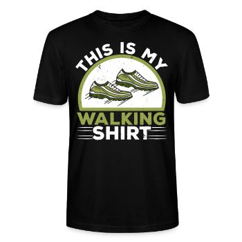 Walker Cardio Exercise Fitness This Is My Walking - Stanley/Stella CRAFTER Unisex Organic T-Shirt - black - Front - Alina (178cm) & Michal (187cm)