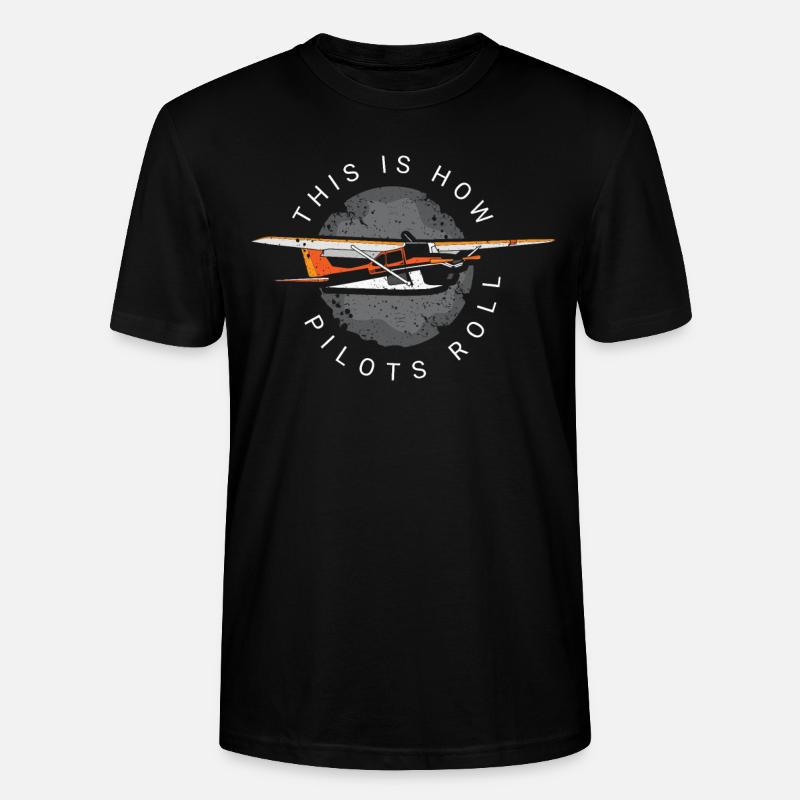 Pilot Captain Pilot Glider - Stanley/Stella CRAFTER Unisex Organic T-Shirt - black