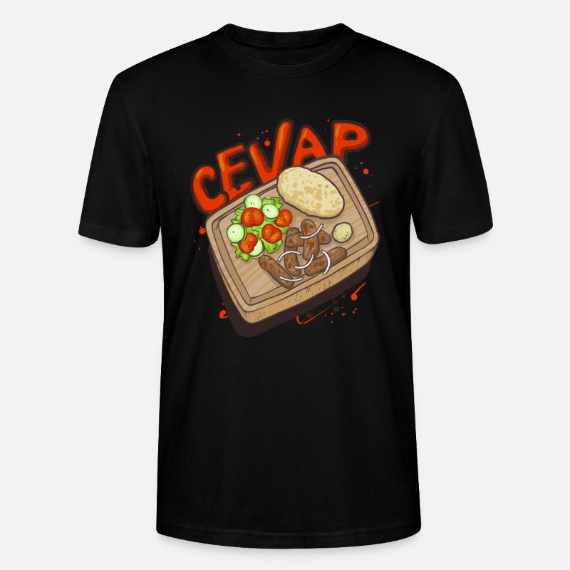 Cevap Serbian Grill Sausages Cevapi - Stanley/Stella CRAFTER Unisex Organic T-Shirt - black
