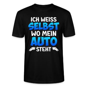 Ich weiß selbst wo mein Auto steht Schiri - Stanley/Stella Unisex Bio-T-Shirt CRAFTER - Schwarz - Vorne - Alina (178cm) & Michal (187cm)