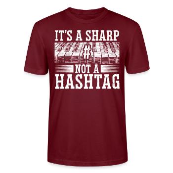 C’est un musicien de piano sharp pas un hashtag - T-shirt bio CRAFTER Stanley Stella Unisexe - bordeaux - Devant - Alina (178cm) & Michal (187cm)