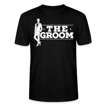 The Groom Stag Night Wedding Bachelor Party - Stanley/Stella CRAFTER Unisex Organic T-Shirt - black - Front - Alina (178cm) & Michal (187cm)