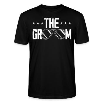 The Groom Stag Night Wedding Bachelor Party - Stanley/Stella CRAFTER Unisex Organic T-Shirt - black - Front - Alina (178cm) & Michal (187cm)