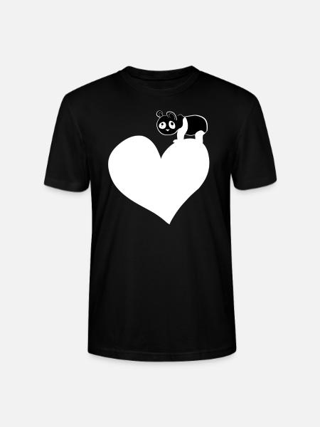 panda herz tierliebe bär - Stanley/Stella Unisex Bio-T-Shirt CRAFTER - Schwarz