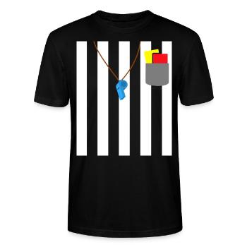 Schiedsrichter Outfit Motto Party Schiri - Stanley/Stella Unisex Bio-T-Shirt CRAFTER - Schwarz - Vorne - Alina (178cm) & Michal (187cm)