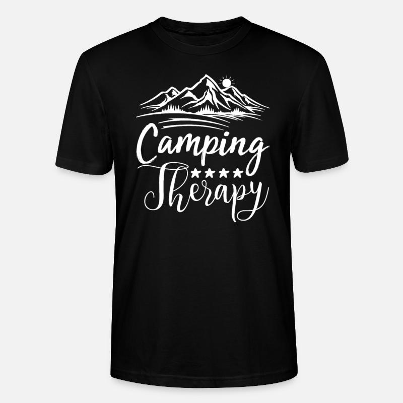 Camping Therapy - Stanley/Stella CRAFTER Unisex Organic T-Shirt - black