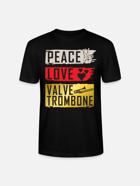 Peace Love Valve Trombone Instrument - Stanley/Stella Unisex Bio-T-Shirt CRAFTER - Schwarz