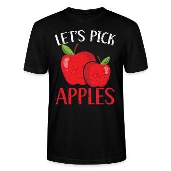 Lass uns Äpfel pflücken Obstliebhaber Apfelpflücken - Stanley/Stella Unisex Bio-T-Shirt CRAFTER - Schwarz - Vorne - Alina (178cm) & Michal (187cm)