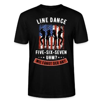 Linedance Country Western Tanzen Countrymusik - Stanley/Stella Unisex Bio-T-Shirt CRAFTER - Schwarz - Vorne - Alina (178cm) & Michal (187cm)