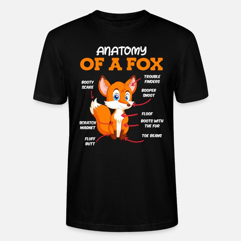 Anatomie eines Fuches Fuchs Kinder - Stanley/Stella Unisex Bio-T-Shirt CRAFTER - Schwarz