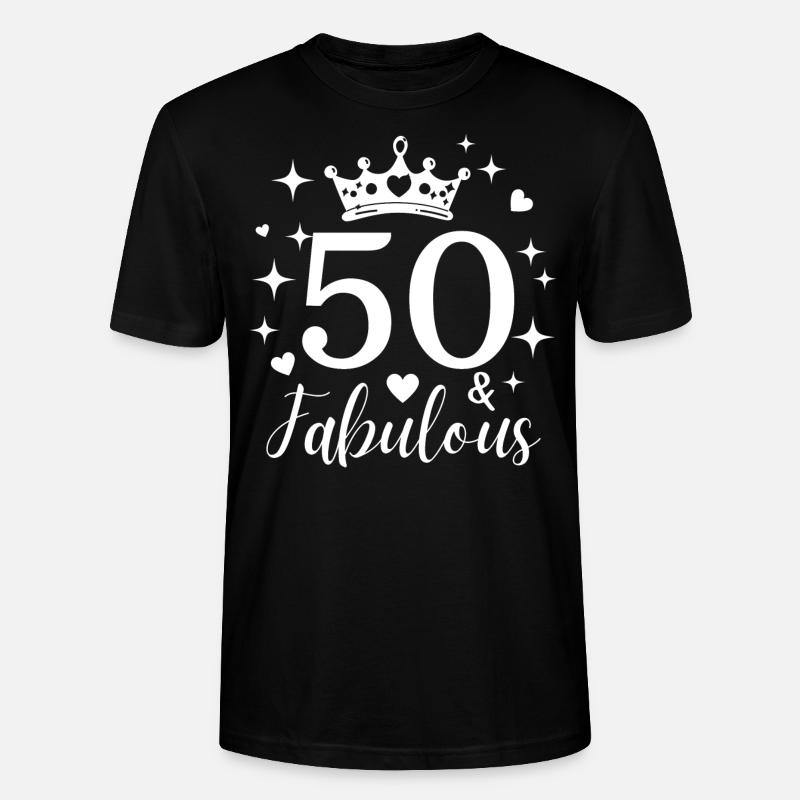 Fabuleux 50. 50e anniversaire - T-shirt bio CRAFTER Stanley Stella Unisexe - noir