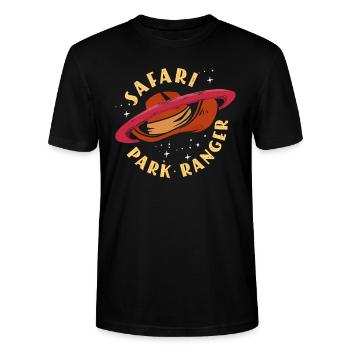 African Safari Park Ranger Guide - Stanley/Stella CRAFTER Unisex Organic T-Shirt - black - Front - Alina (178cm) & Michal (187cm)