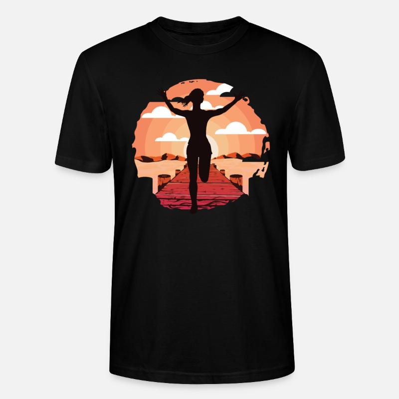 Marathon, Trailrunning Läuferin - Stanley/Stella Unisex Bio-T-Shirt CRAFTER - Schwarz
