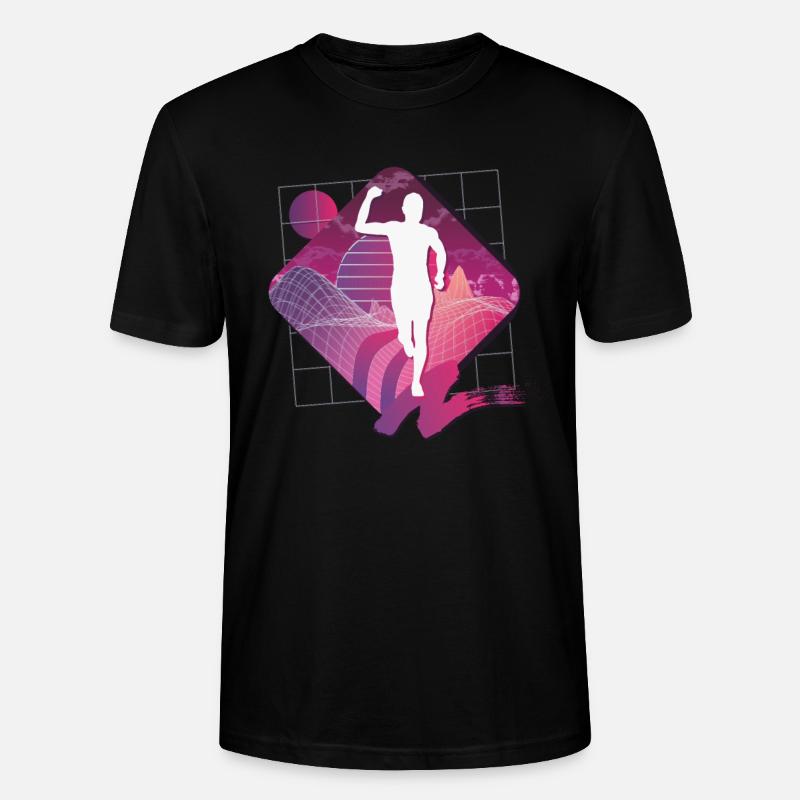 Vaporwave Synthwave Marathon, Trailrunning - Stanley/Stella Unisex Bio-T-Shirt CRAFTER - Schwarz