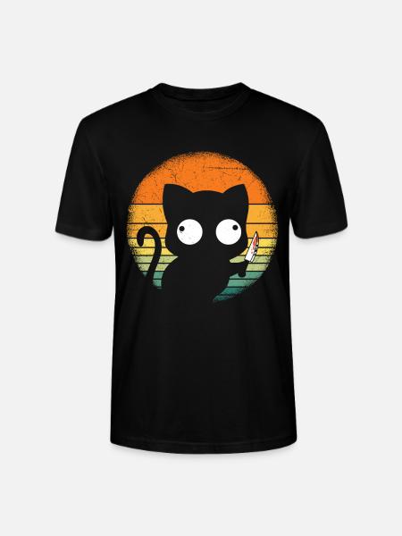 Katze Mörder Halloween - Stanley/Stella Unisex Bio-T-Shirt CRAFTER - Schwarz