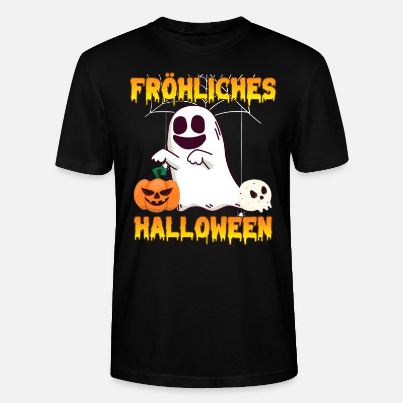 Happy Halloween Geist - Stanley/Stella Unisex Bio-T-Shirt CRAFTER - Schwarz
