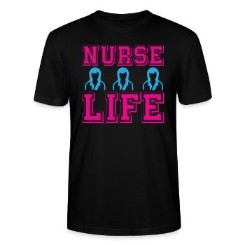 Nurse Hospital Emergency - Stanley/Stella CRAFTER Unisex Organic T-Shirt - black - Front - Alina (178cm) & Michal (187cm)