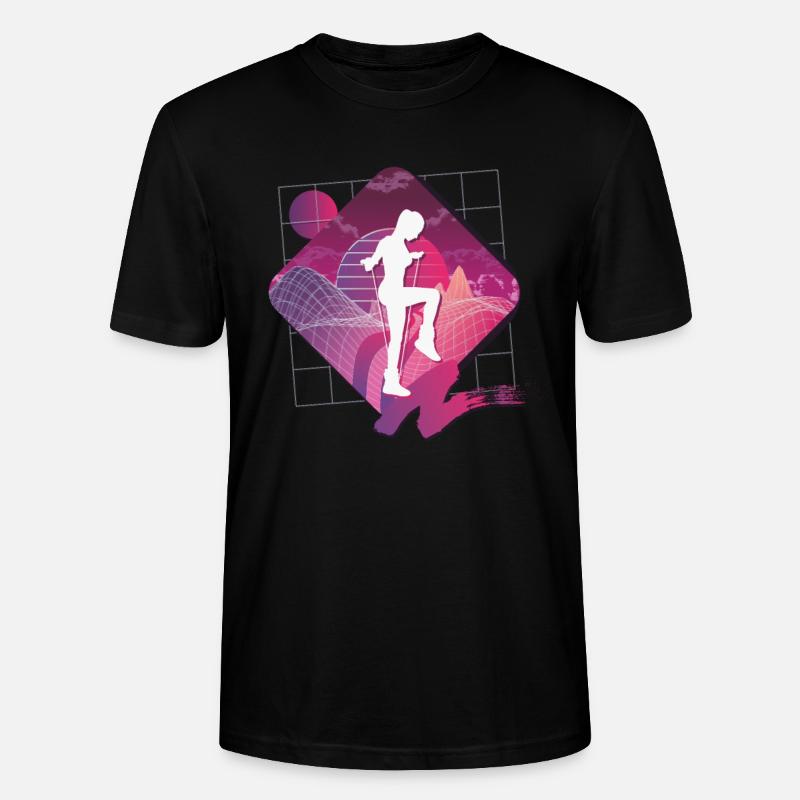 Vaporwave Rope Jumping - Stanley/Stella Unisex Bio-T-Shirt CRAFTER - Schwarz