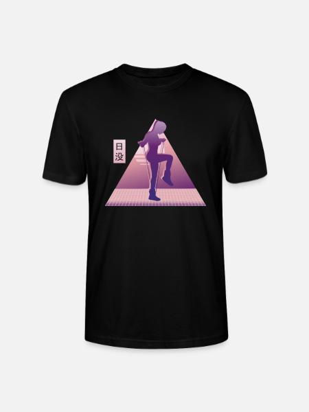 Vaporwave Rope Jumping - Stanley/Stella CRAFTER Unisex Organic T-Shirt - black