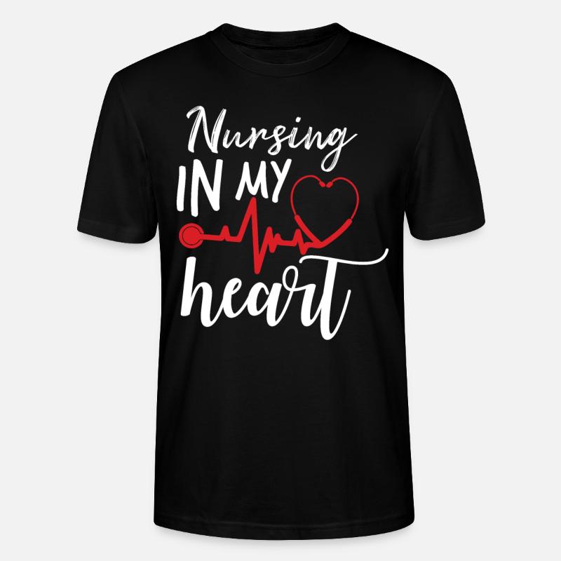Krankenschwester Herzklopfen - Stanley/Stella Unisex Bio-T-Shirt CRAFTER - Schwarz