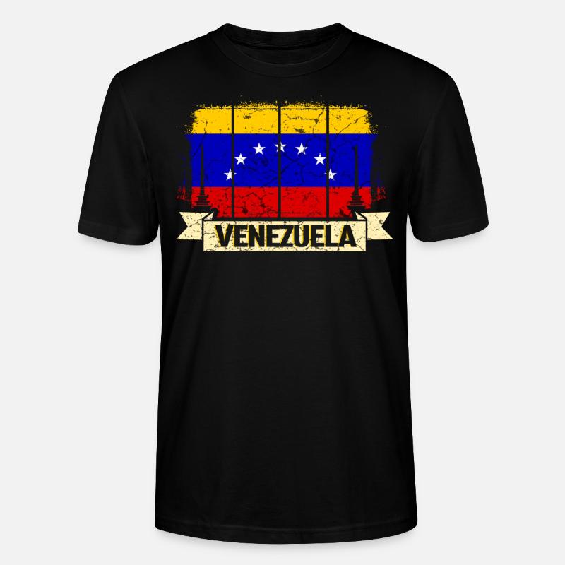 Venezuela Flag - Stanley/Stella CRAFTER Unisex Organic T-Shirt - black