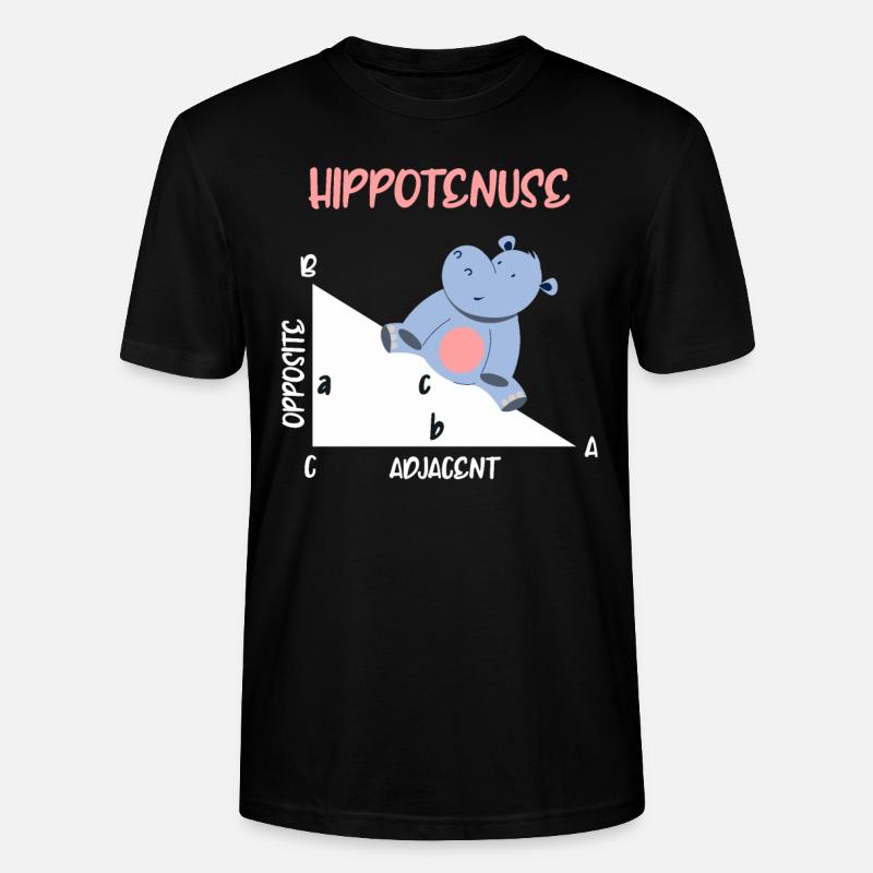 Mathematician Hippotenuse Hippo Triangle - Stanley/Stella CRAFTER Unisex Organic T-Shirt - black